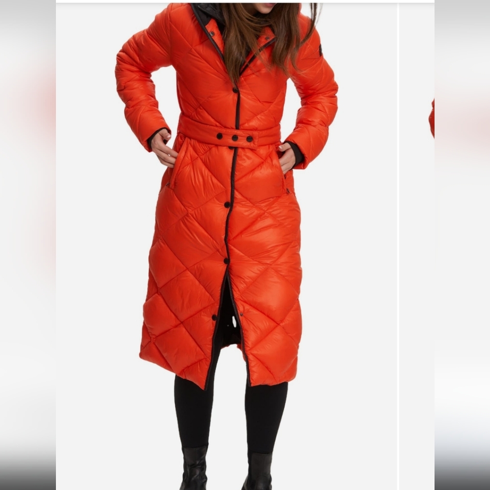 Noize Women's Vibrant Orange Puffer Coat - Picture 2 of 4